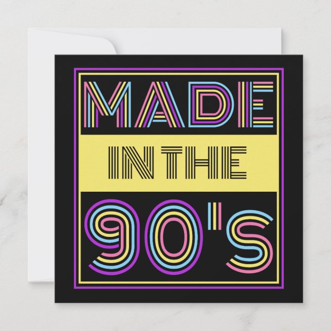 IN DEN 90ER JAHREN GESCHAFFENE TYPOGRAFISCHE FASHI EINLADUNG (Vorderseite)