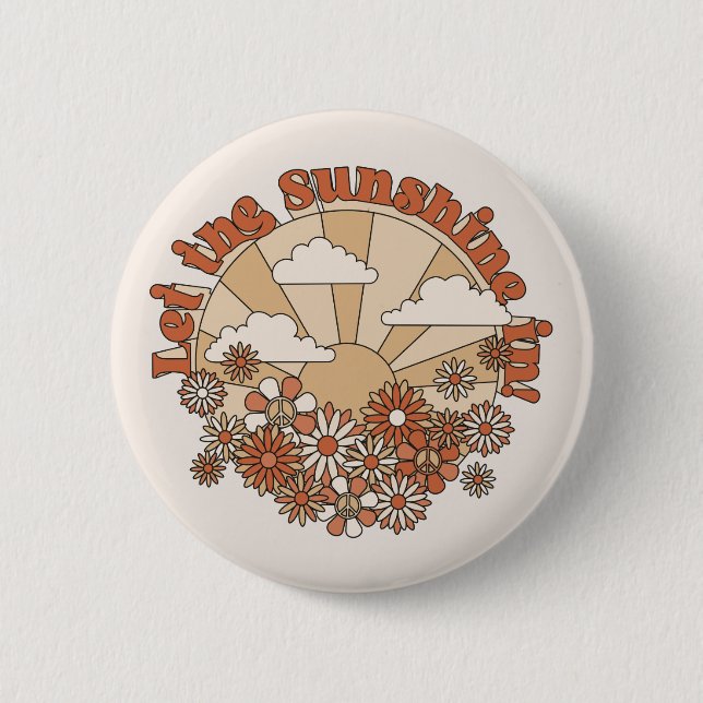 In den Blume Groovy Daisy Hippie den Sonnenschein  Button (Vorderseite)