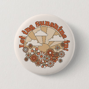 In den Blume Groovy Daisy Hippie den Sonnenschein Button