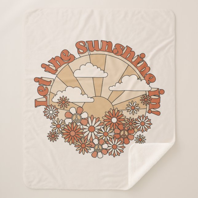 In den Blume Groovy Daisy Hippie den Sonnenschein  Sherpadecke (Vorderseite)