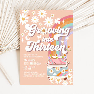 In den dreizehnten Geburtstag im Hippie-Stil reinf Einladung