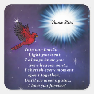 In den hellen Kardinal Quadratischer Aufkleber