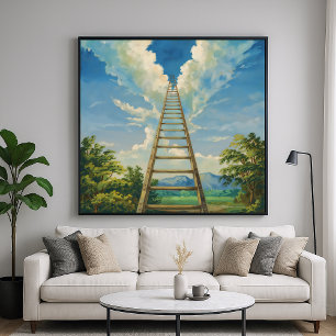 In den Himmel - surreale Art der Illustration Poster