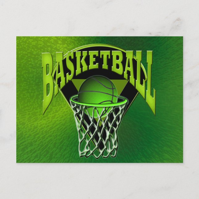 In den Hoop Basketball und die Backboard Postkarte (Vorderseite)