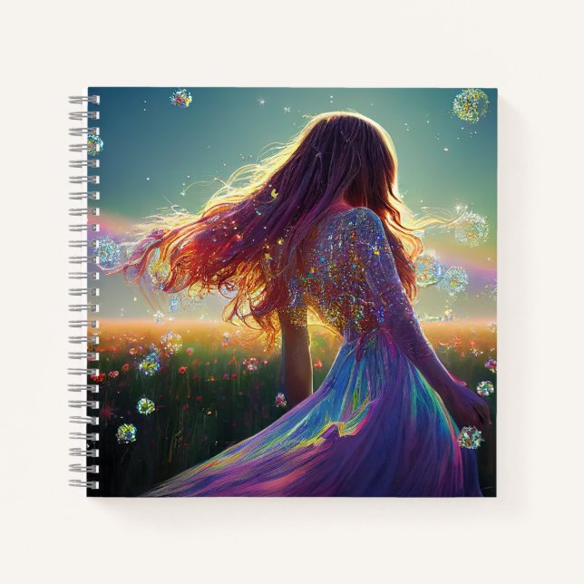 In den Kristallfeldern unter dem Sternenhimmel Notizbuch (Vorderseite)