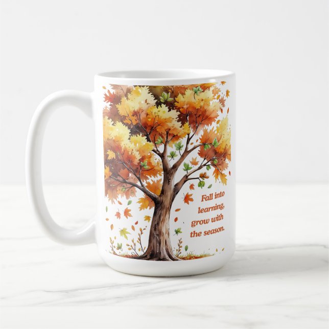 In den Lernherbst – Inspirierender Herbst  Kaffeetasse (Links)