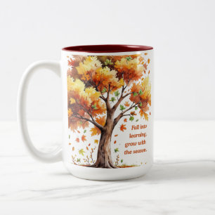 In den Lernherbst – Inspirierender Herbst Zweifarbige Tasse
