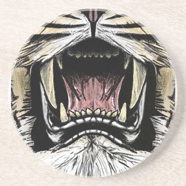 In den Mund-Untersetzer der Löwen Getränkeuntersetzer (Vorne)