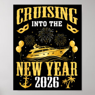 In den neuen Jahr 2026 cruisen Silvester Familien- Poster