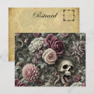 In den Rose hauen - Gotik Viktorianisch Feiertagspostkarte