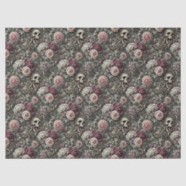 In den Rose hauen - gotischer Blumenschädel Seidenpapier