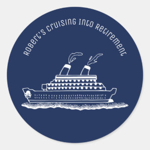 In den Ruhestand Kreuzfahrt Schiff Runder Aufkleber