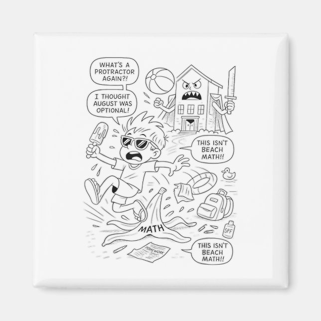 In den Schulmodus umsteigen - Funny Summer Brain C Magnet (Vorne)