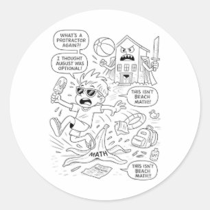 In den Schulmodus umsteigen - Funny Summer Brain C Runder Aufkleber