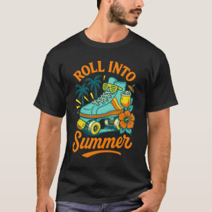 In den Sommer rollen Retro-Rollschuh T-Shirt