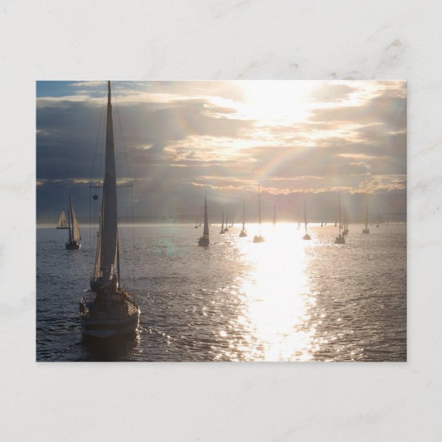 In den Sonnenuntergang Postkarte (Vorderseite)