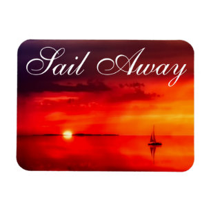 In den Sonnenuntergang segeln Magnet