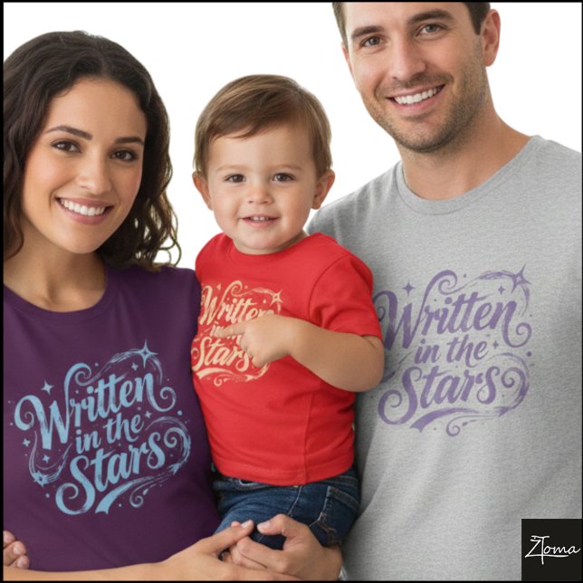 In den Sternen Geschriebene Grunge-Schrift T-Shirt (Sample design. Several style are available to choose from, with the option to add a name & color.
)