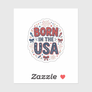 In den USA geboren Patriotes Vintage-Shirt-Design_ Aufkleber