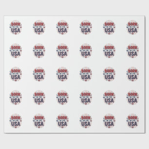 In den USA geboren Patriotes Vintage-Shirt-Design_ Geschenkpapier