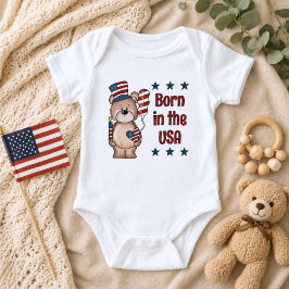 In den USA geboren Patriotisch Baby Strampler