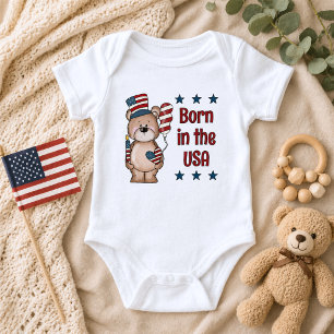 In den USA geboren Patriotisch Baby Strampler