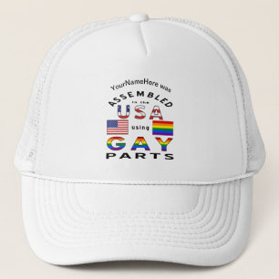 In den USA mit Gay Parts Personalisiert zusammenge Truckerkappe