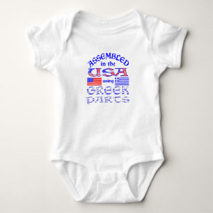 In den USA unter Verwendung griechischer Teile mon Baby Strampler