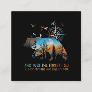 In den Wald gehe ich meinen Geist verlieren Quadratische Visitenkarte