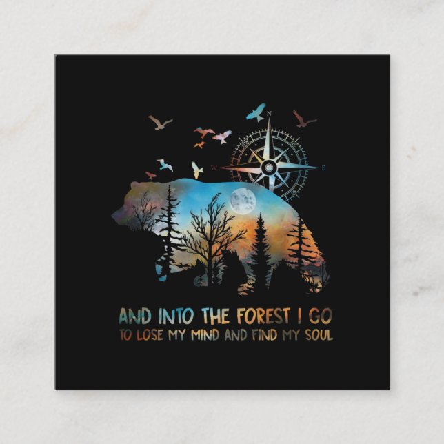In den Wald gehe ich meinen Geist verlieren Quadratische Visitenkarte (Vorderseite)