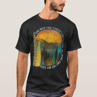 In den Wald gehe ich zum Wandern Naturliebhaber T-Shirt