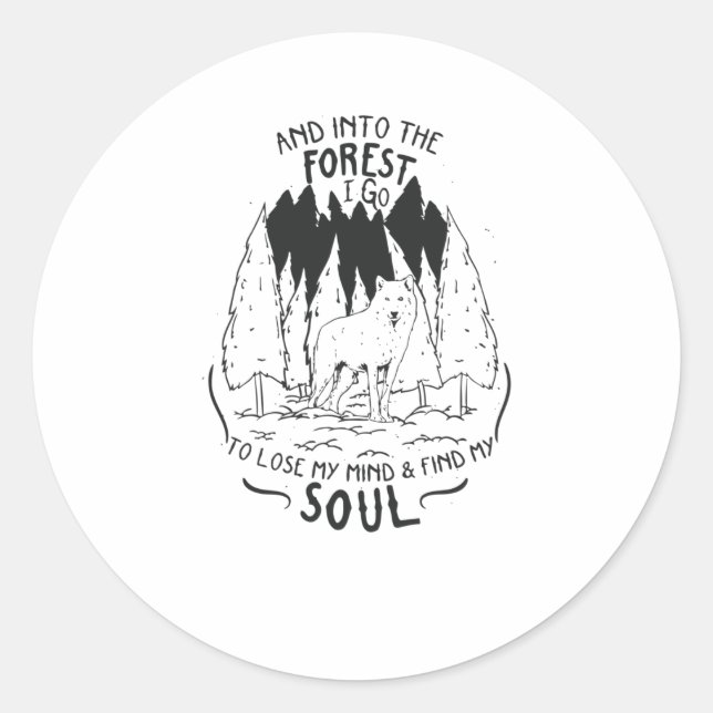 in den Wald gehen Runder Aufkleber (Vorderseite)
