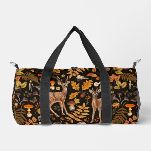 In den Wald/Herbst Hirsche auf schwarz Duffle Bag