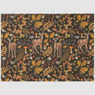 In den Wald/Herbst Hirsche auf schwarz Seidenpapier