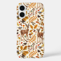 In den Wald/Herbst Hirsche auf weiß