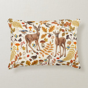 In den Wald/Herbst Hirsche auf weiß Dekokissen