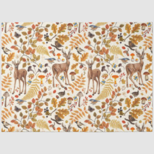 In den Wald/Herbst Hirsche auf weiß Seidenpapier