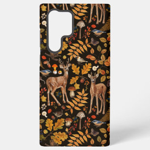 In den Wald/Herbsthirsch auf Schwarz Samsung Galaxy Hülle