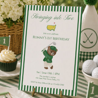 In den Zweiten Geburtstag mit Golf schwingend Tedd Einladung