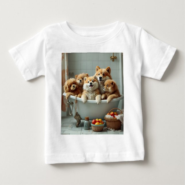 In der Badewanne lebende Tiere Baby T-shirt (Vorderseite)