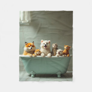In der Badewanne lebende Tiere Fleecedecke