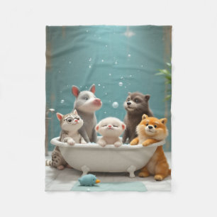 In der Badewanne lebende Tiere Fleecedecke