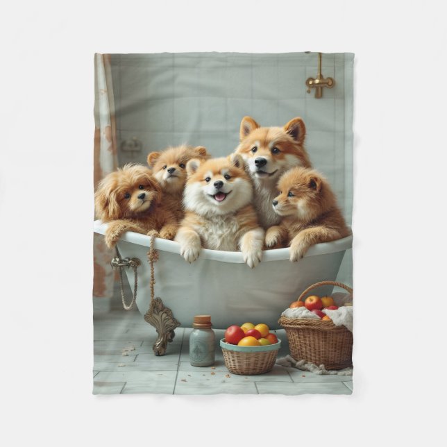 In der Badewanne lebende Tiere Fleecedecke (Vorderseite)