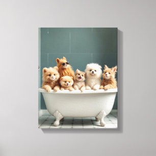 In der Badewanne lebende Tiere Leinwanddruck