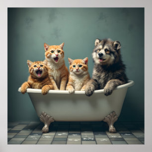 In der Badewanne lebende Tiere Poster