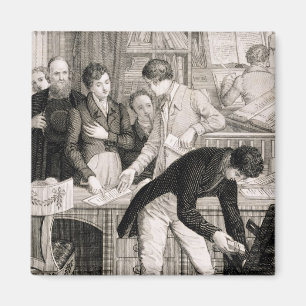 In der Bank c.1800 (Stich) Magnet
