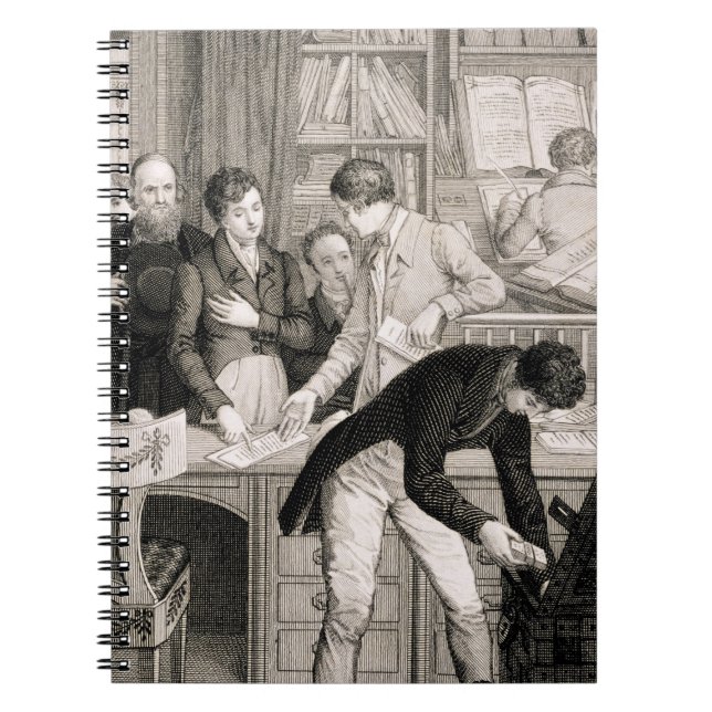In der Bank c.1800 (Stich) Notizblock (Vorderseite)