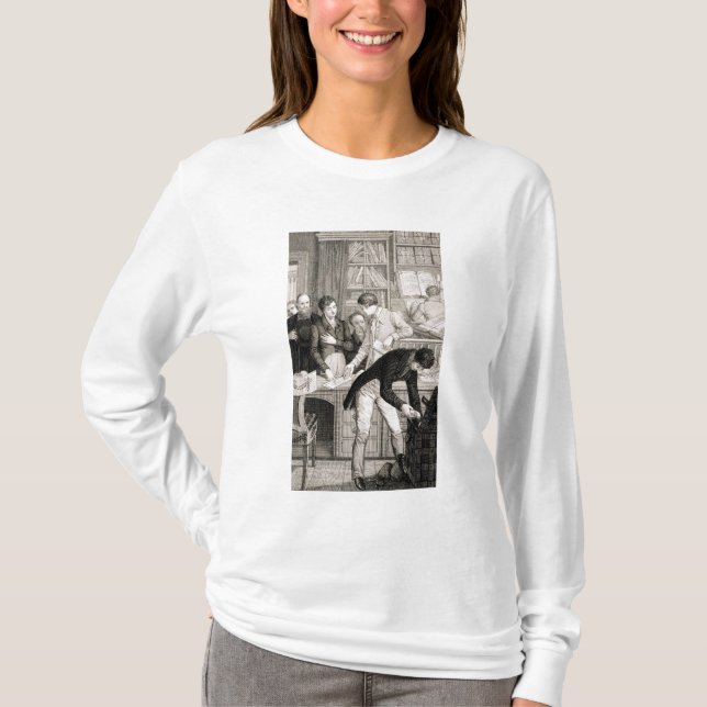 In der Bank c.1800 (Stich) T-Shirt (Vorderseite)