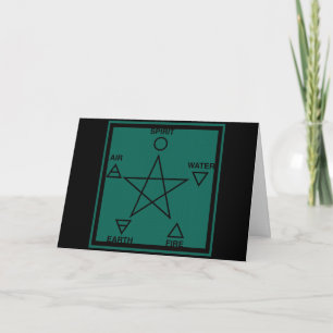 In der Beileid Wiccan Pentagram-und Element-Karte Karte