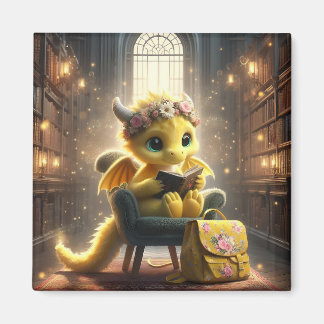 In der Bibliothek - Gelbes Drachenmagazin Magnet